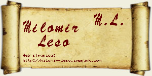 Milomir Lešo vizit kartica